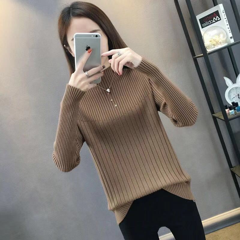 Slim Fit Slimming Inner Knitted Bottoming Shirt Women's Long Sleeve