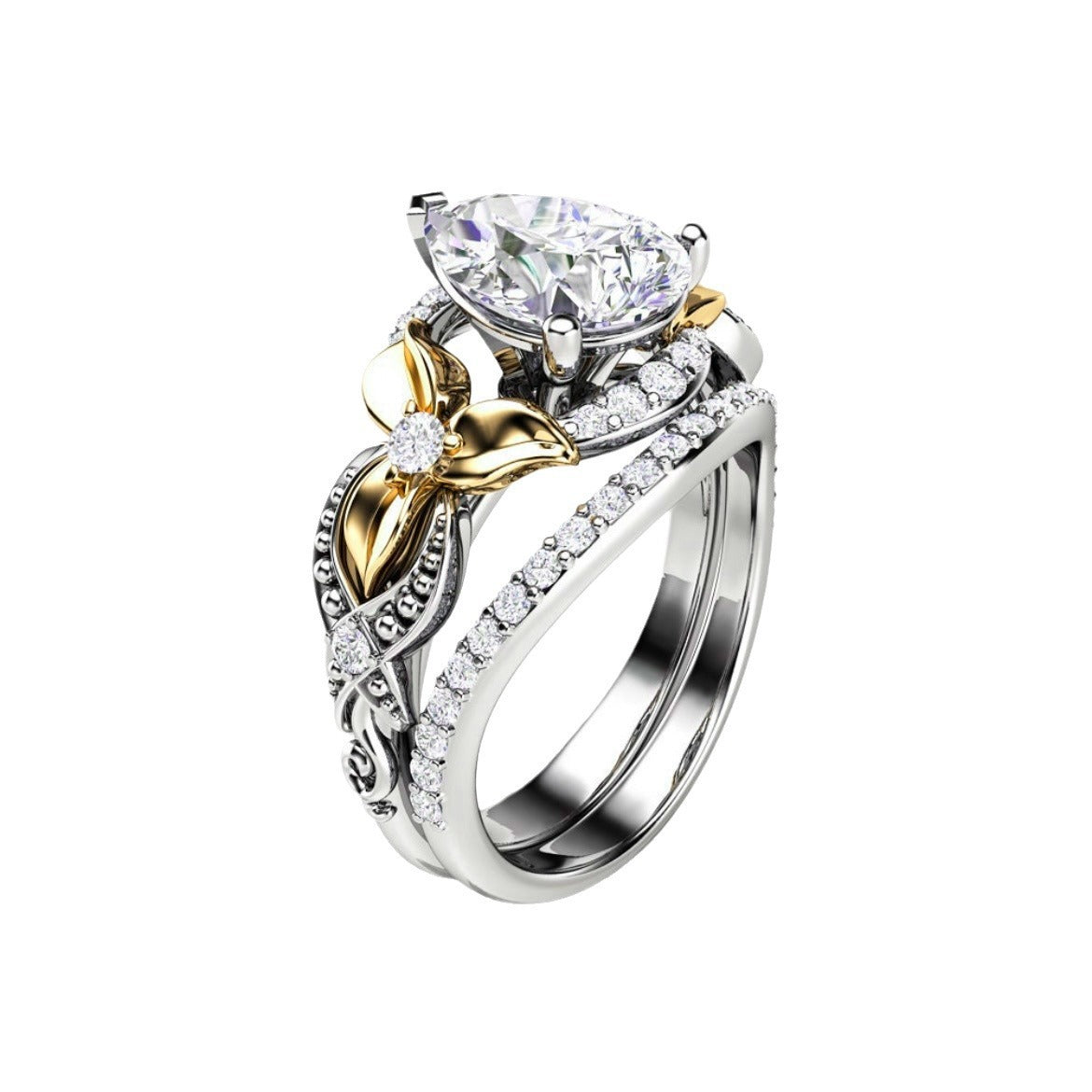 Two-tone Ring European And American Style Women