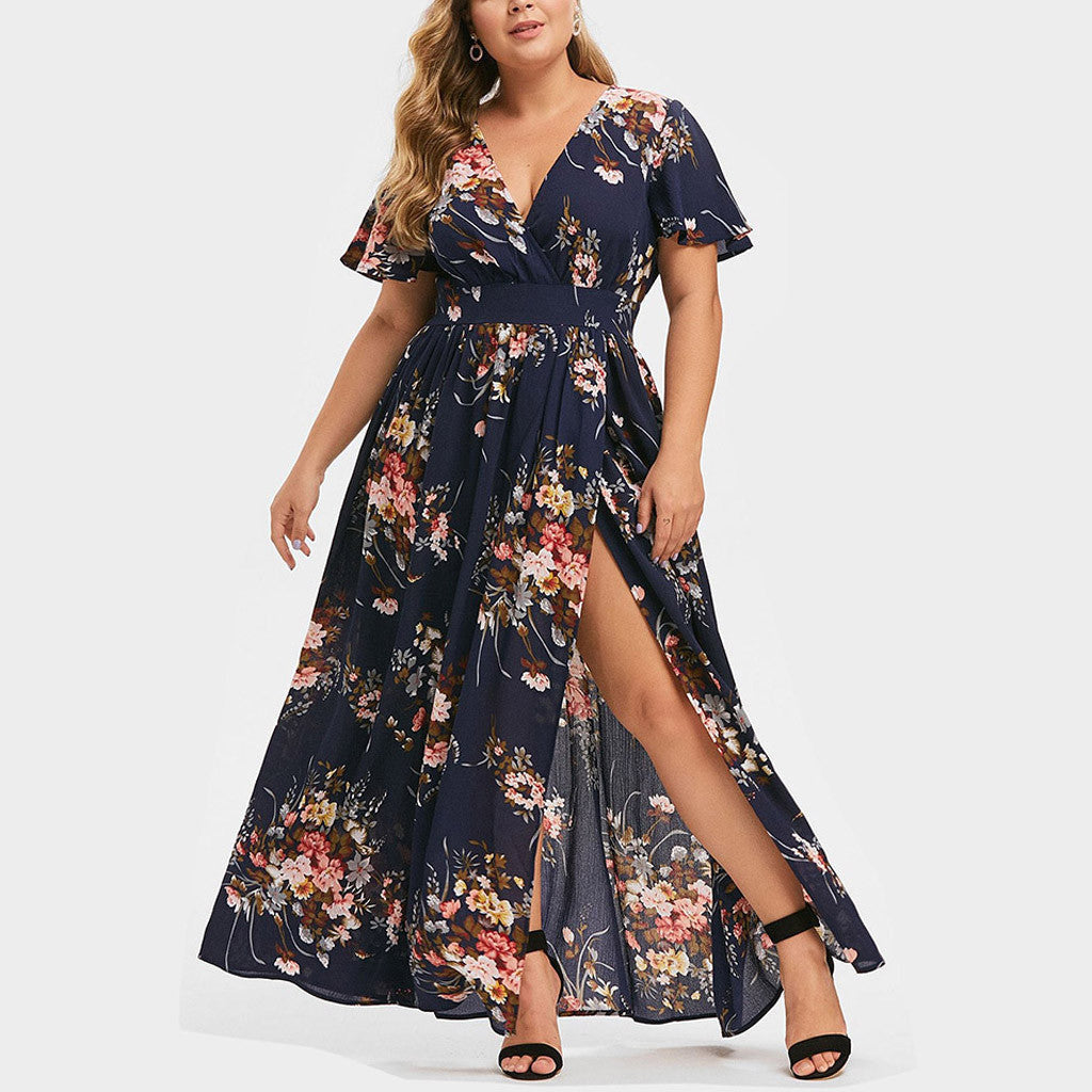 Women's Fashion Personalized Printed Short Sleeve Dress