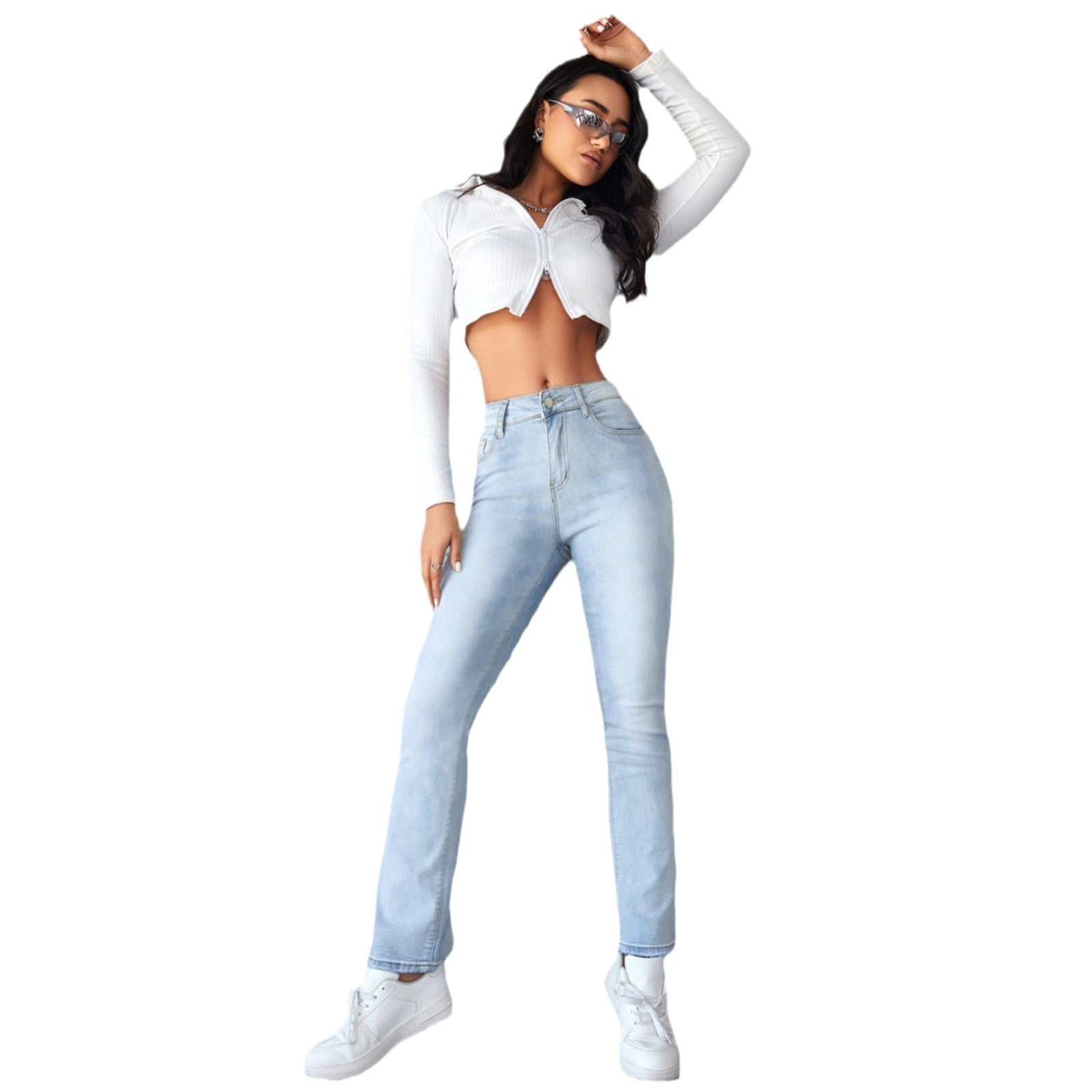 Women's Straight Leg Slim Fit Jeans