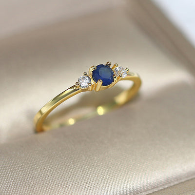 European And American Simple Women's Wedding Ring Inlaid Zircon Gold Plated