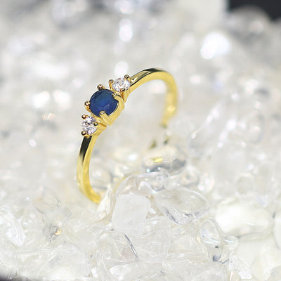 European And American Simple Women's Wedding Ring Inlaid Zircon Gold Plated