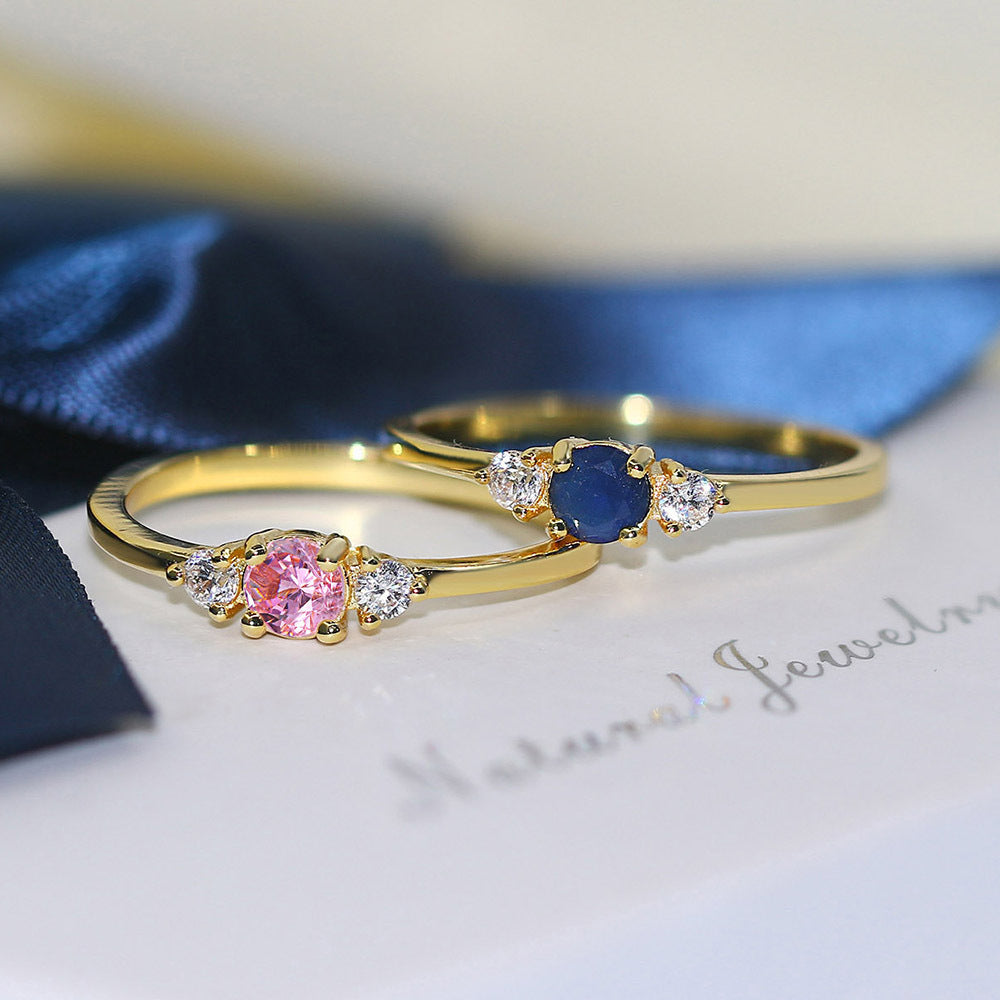 European And American Simple Women's Wedding Ring Inlaid Zircon Gold Plated