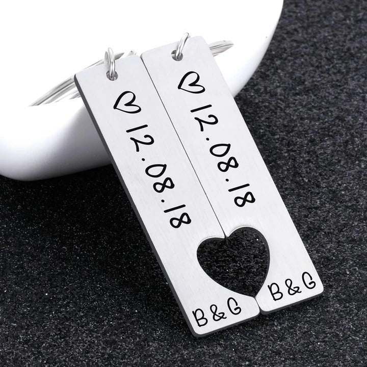 Customized Couples Keychain Boyfriend Girlfriend