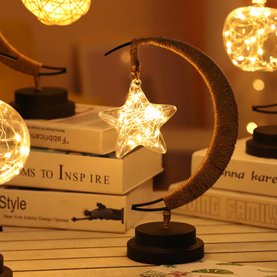 Led Moon Light Wrought Iron Ornament