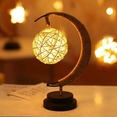 Led Moon Light Wrought Iron Ornament