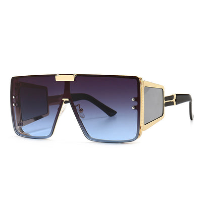 Flat-Top Retro Oversized Frame Sunglasses Wide-Leg Sunglasses Men's flat-top retro oversized frame sunglasses wide-leg sunglasses