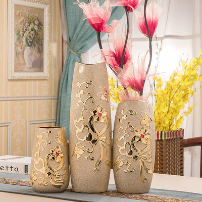 Ceramic Vase Electroplating Gold European Style