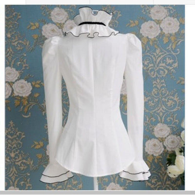 Spring Blouse Women's New Style Western-style Fashion Ruffled Shirt