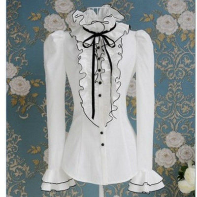 Spring Blouse Women's New Style Western-style Fashion Ruffled Shirt