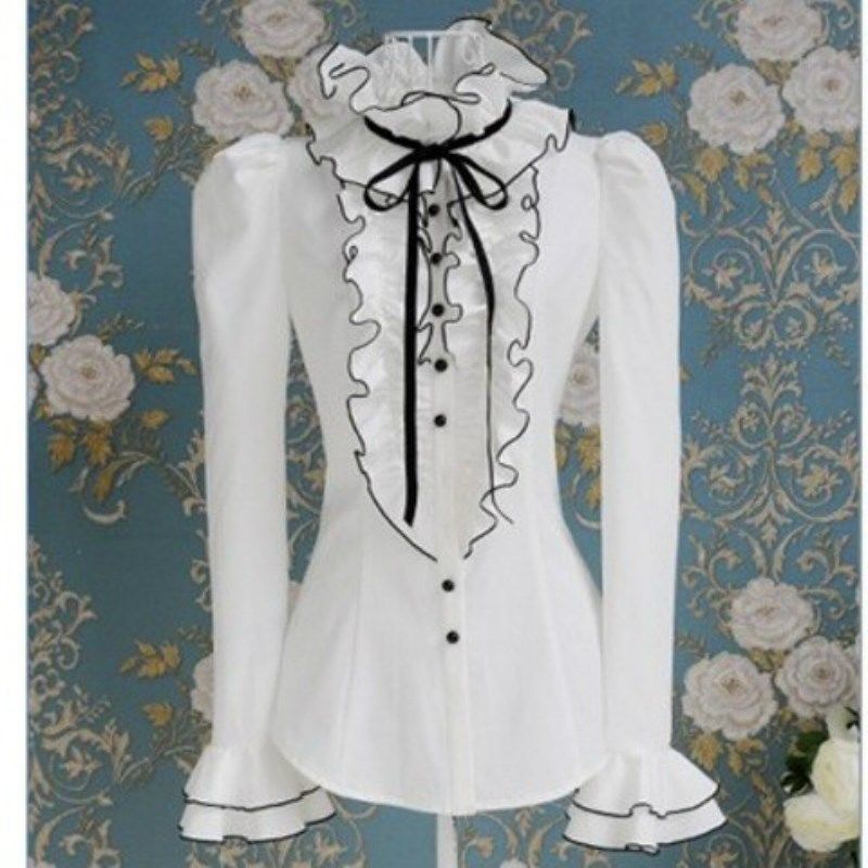 Spring Blouse Women's New Style Western-style Fashion Ruffled Shirt