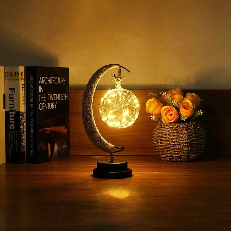 Led Moon Light Wrought Iron Ornament
