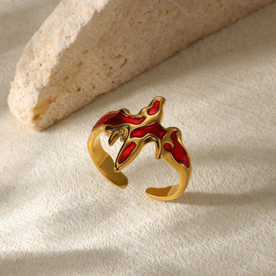 Stainless Steel Open Ring Plated 18K