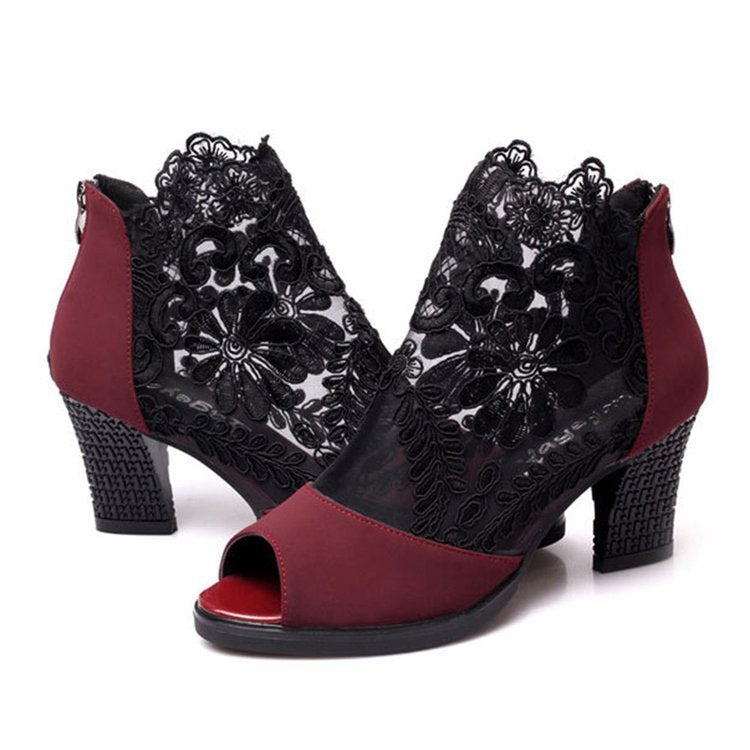 Lucyever Women Sandals Square High Heel