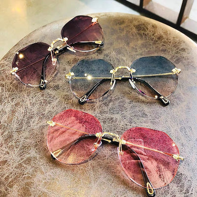 Polygonal Sunglasses Women Rimless