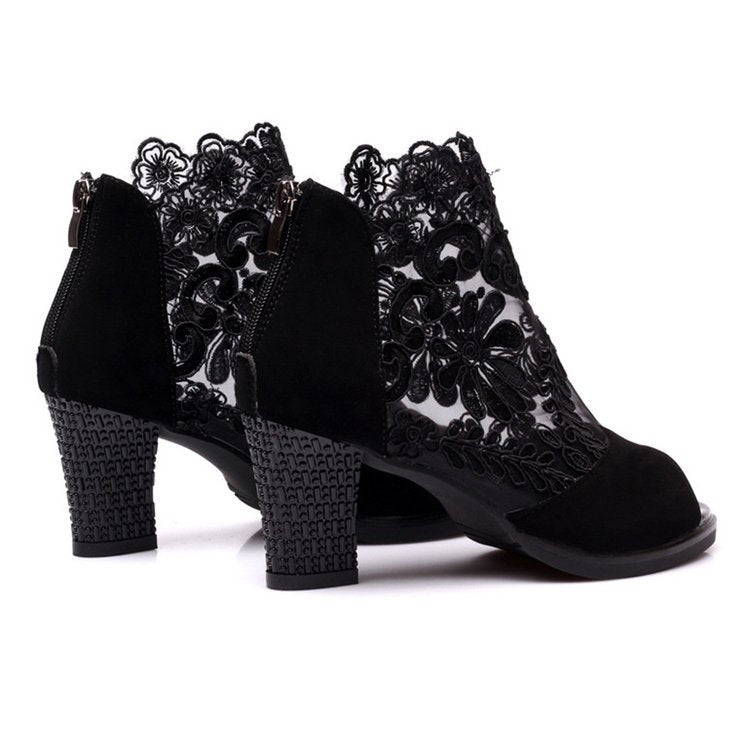 Lucyever Women Sandals Square High Heel