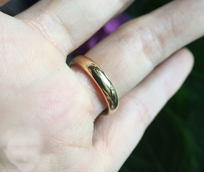 Simple Men And Women Couples Ring Rose Gold Light Luxury