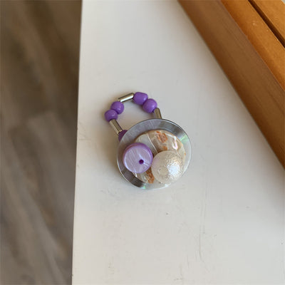 Multi-Element Vintage Beaded Ring For Women Trendy Light Luxury Minority Design