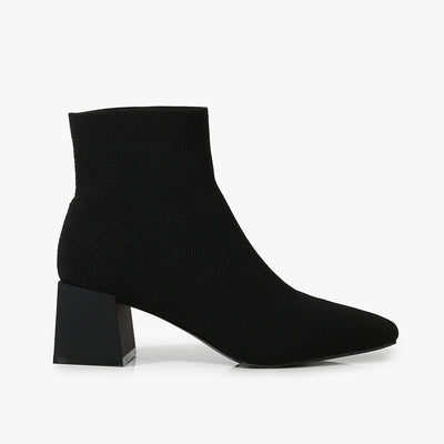 All-match Stretch Knitted High Heel Solid Color