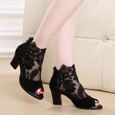 Lucyever Women Sandals Square High Heel