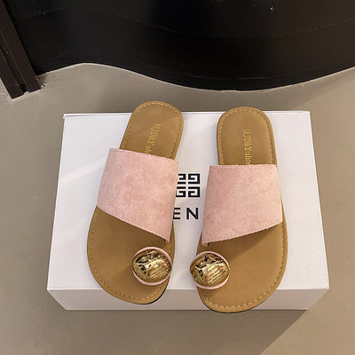 Women's Versatile Flat Bottomed French Toe Flip Flops