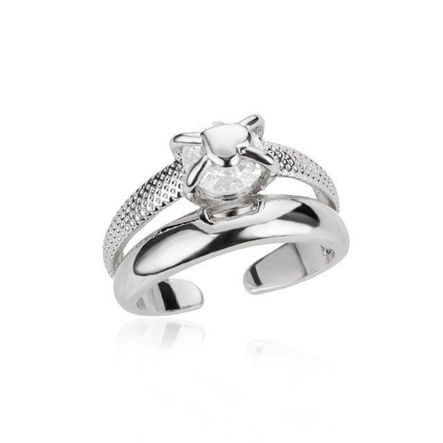 Niche Retro Blue Big Zircon Trendy Personality Ring