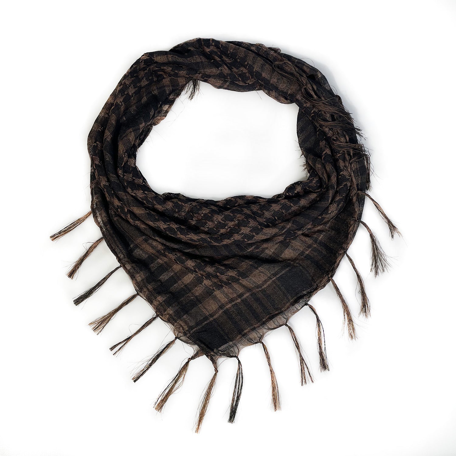 Network Silk Houndstooth Square Keffiyeh Military Fans Tactical Tassel Desert Scarf