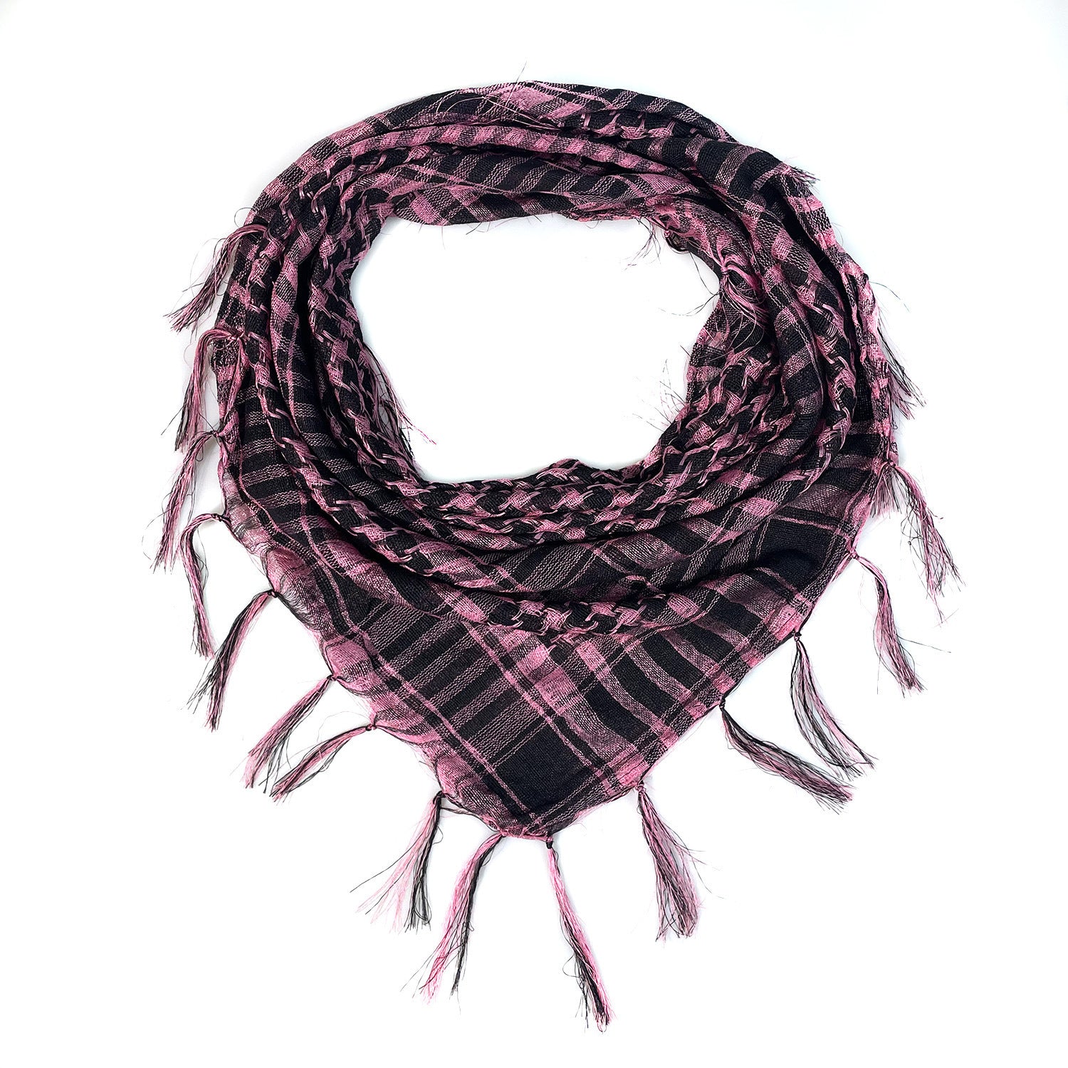 Network Silk Houndstooth Square Keffiyeh Military Fans Tactical Tassel Desert Scarf