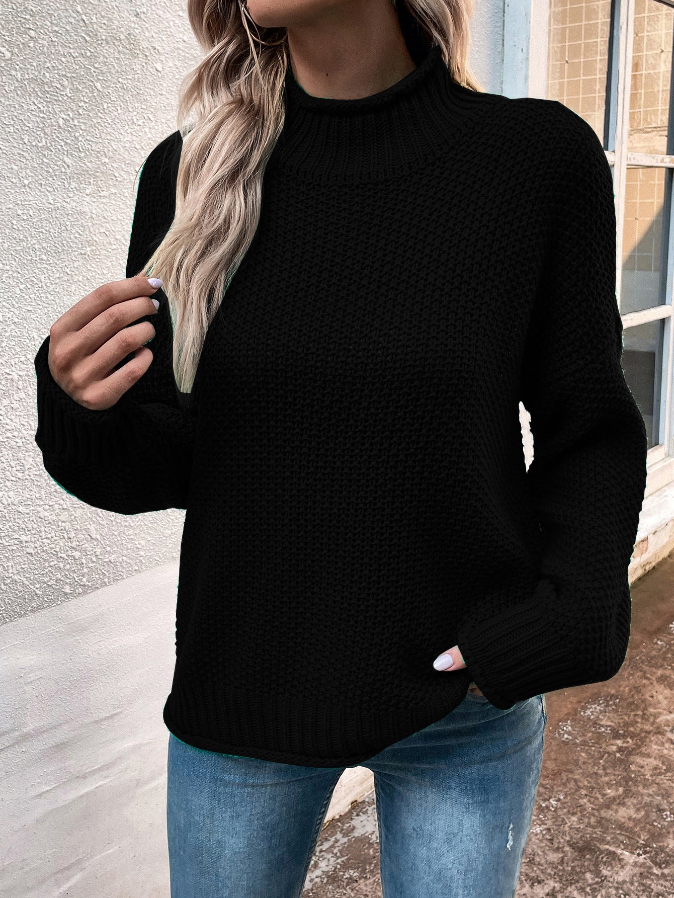 Women's Fashion Personality Stand Collar Jersey