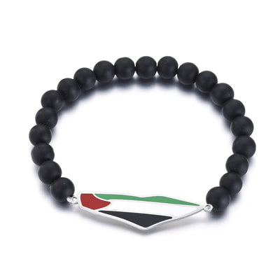 Epoxy Stainless Steel Palestinian Flag Map Carrying Strap
