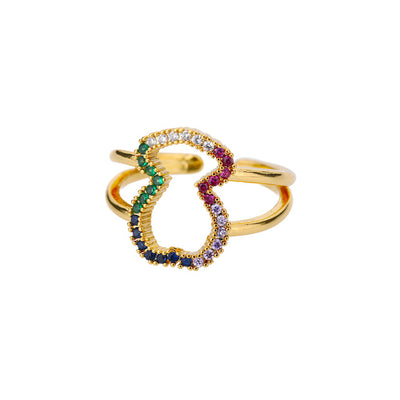 Niche Retro Blue Big Zircon Trendy Personality Ring