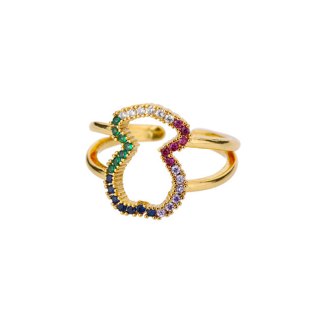 Niche Retro Blue Big Zircon Trendy Personality Ring