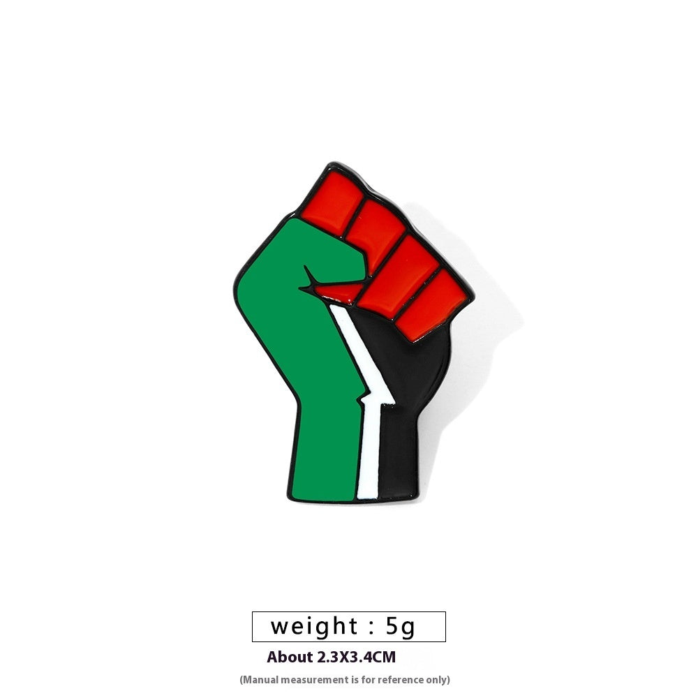 Free Palestine Flag Brooch Gold Badge Clothes Accessories Pin