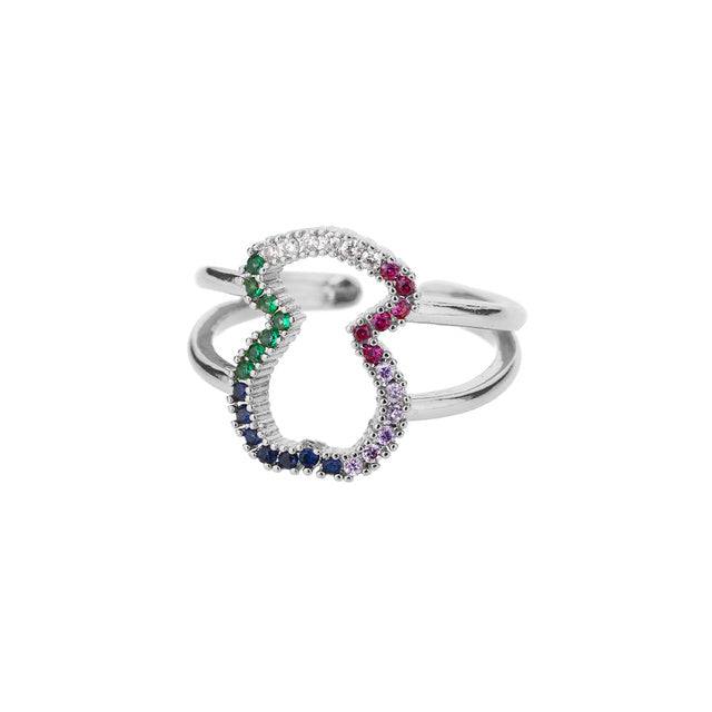 Niche Retro Blue Big Zircon Trendy Personality Ring