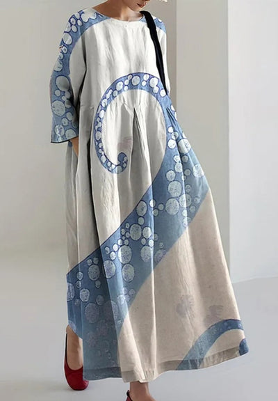 Women's Casual Loose Print Mid-length Dress