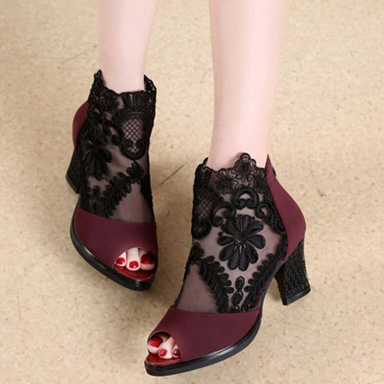 Lucyever Women Sandals Square High Heel