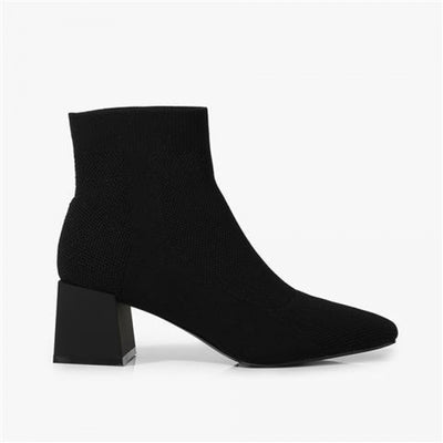 All-match Stretch Knitted High Heel Solid Color