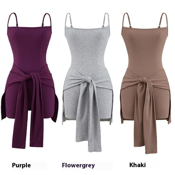 Waist Strap Two-piece Sling Dress