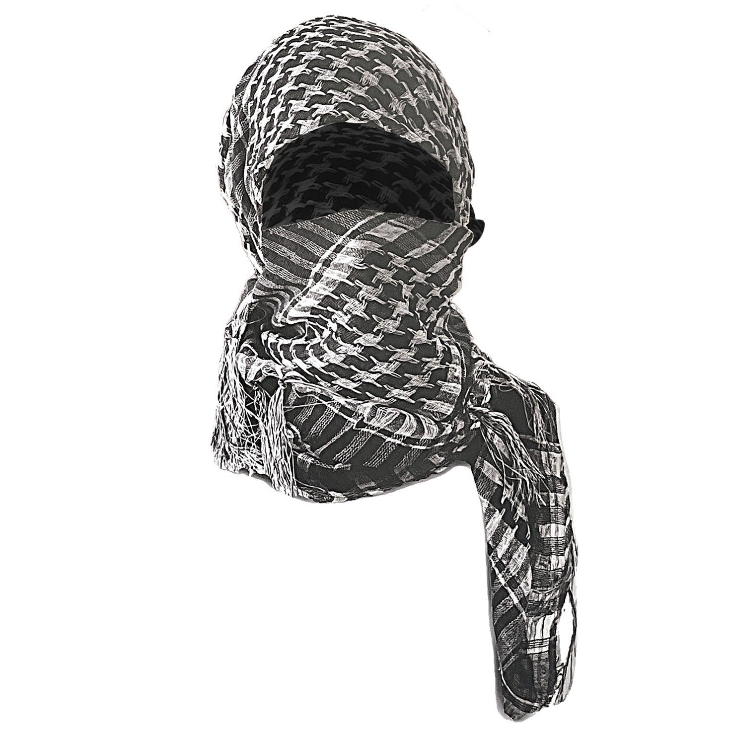 Network Silk Houndstooth Square Keffiyeh Military Fans Tactical Tassel Desert Scarf