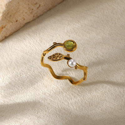 Stainless Steel Open Ring Plated 18K