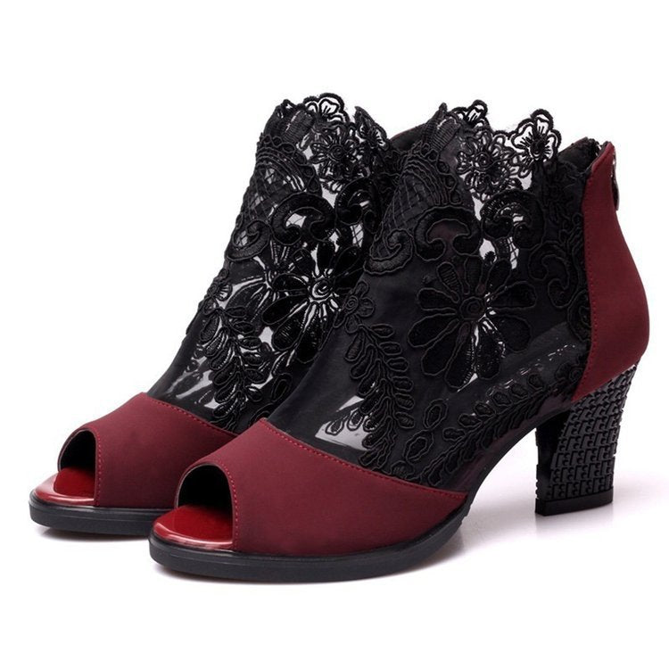 Lucyever Women Sandals Square High Heel