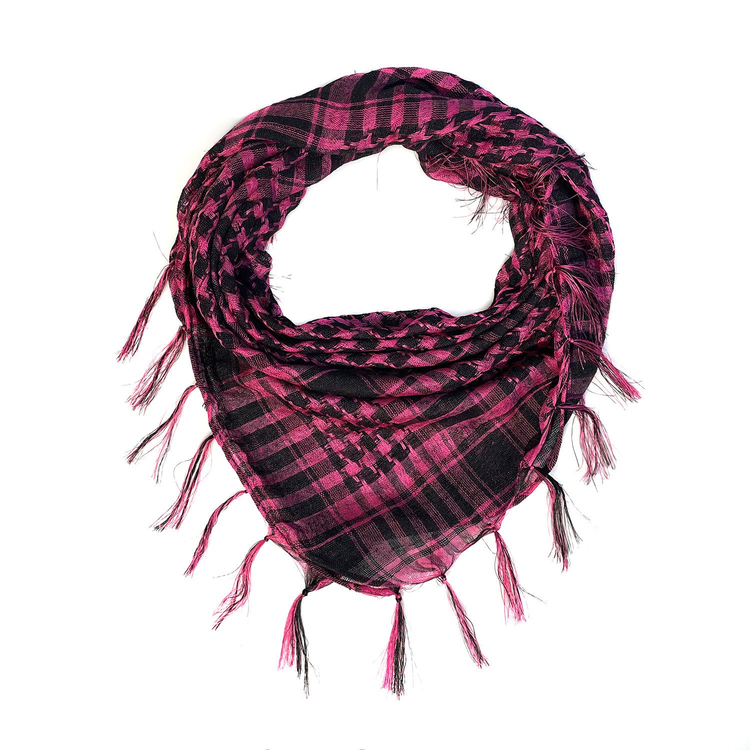 Network Silk Houndstooth Square Keffiyeh Military Fans Tactical Tassel Desert Scarf