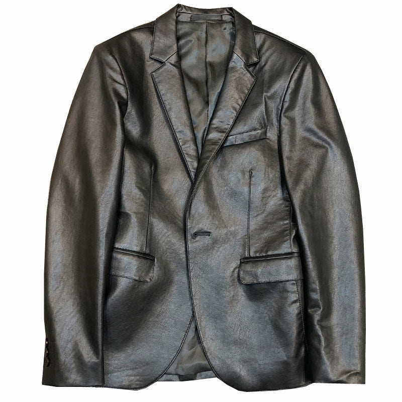Leather Jacket Korean Slim PU Leather Jacket Jacket Men