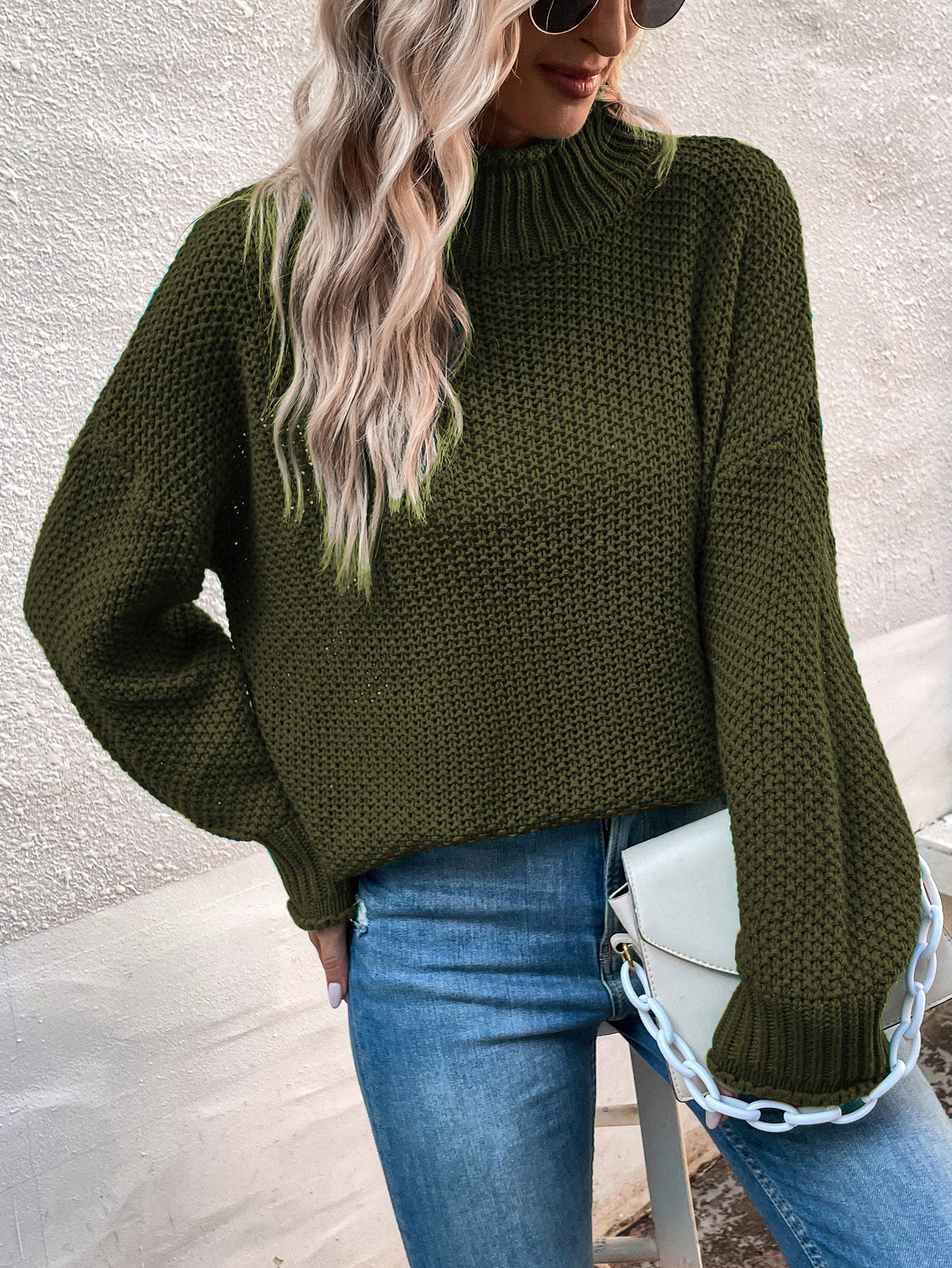 Women's Fashion Personality Stand Collar Jersey