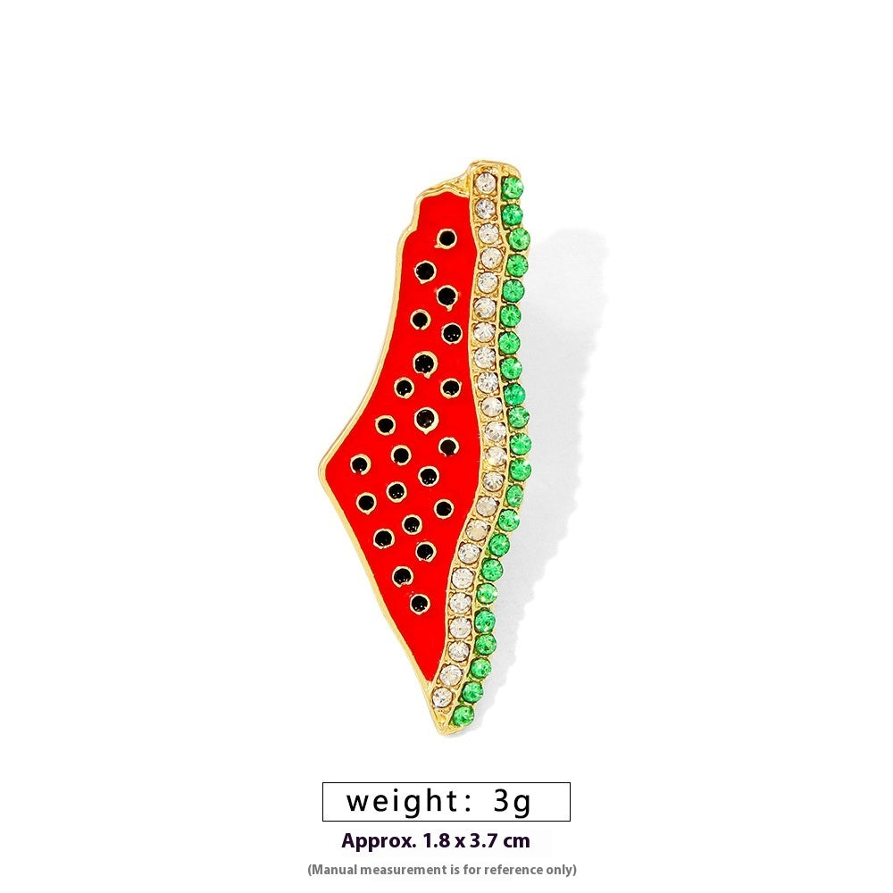 Free Palestine Flag Brooch Gold Badge Clothes Accessories Pin