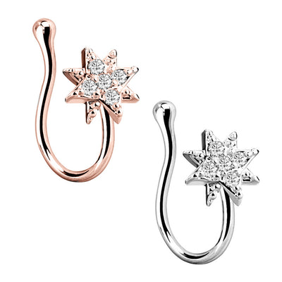 Zircon Nose Clip False Nose Ring Ear Bone Clip