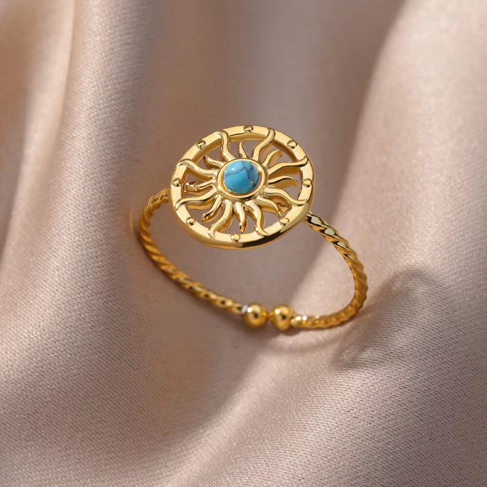 Stainless Steel Open Ring Plated 18K