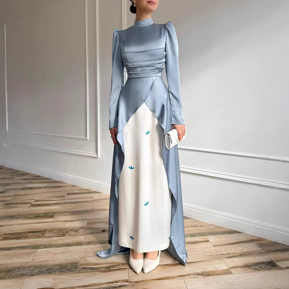 Color Long Sleeves Dress