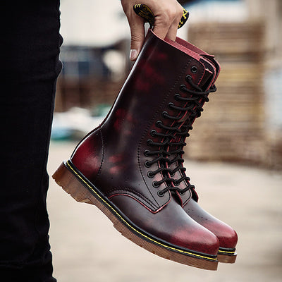 Men's Breathable Leather Cotton Shoes Lace-up