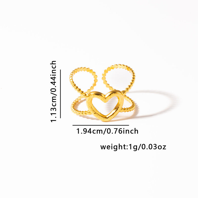 French Retro Titanium Steel Ring Golden